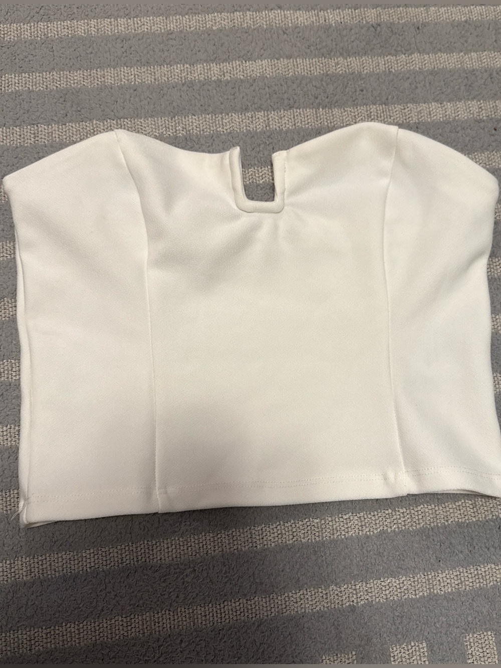 Abercrombie & Fitch White Strapless Bustier Top